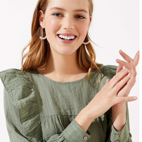Loft | Ruffle Cropped Blouse - Picture 3 of 6